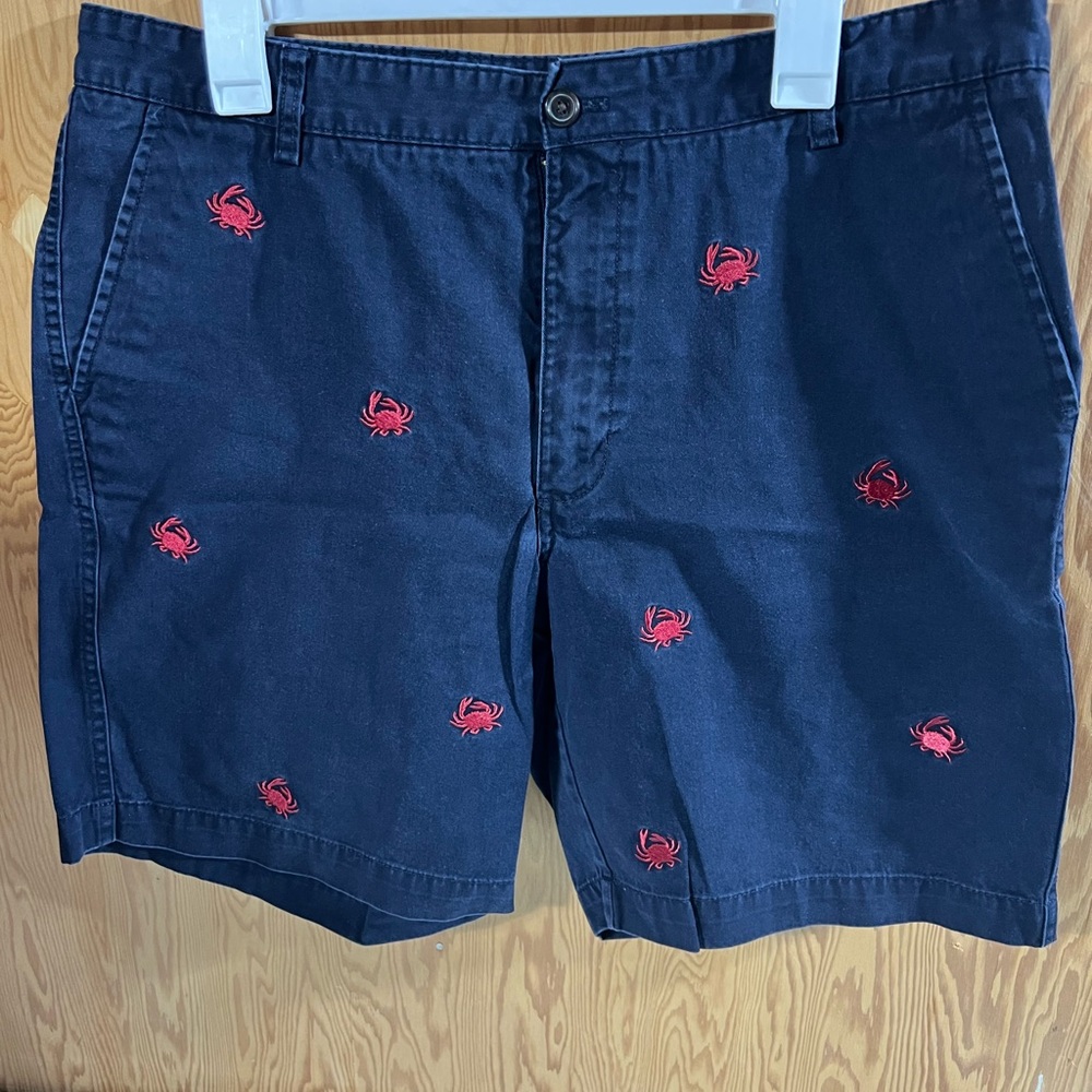 Chaps Navy Blue Crab Embroidered Men's Shorts 36